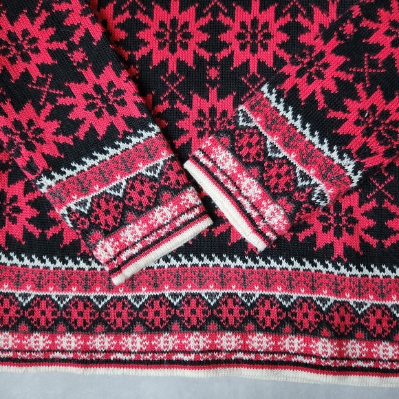 Obermeyer 1/4 Zip Nordic Fair Isle Wool Blend Ski Sweater, Women's Size Medium - Picture 4 of 7